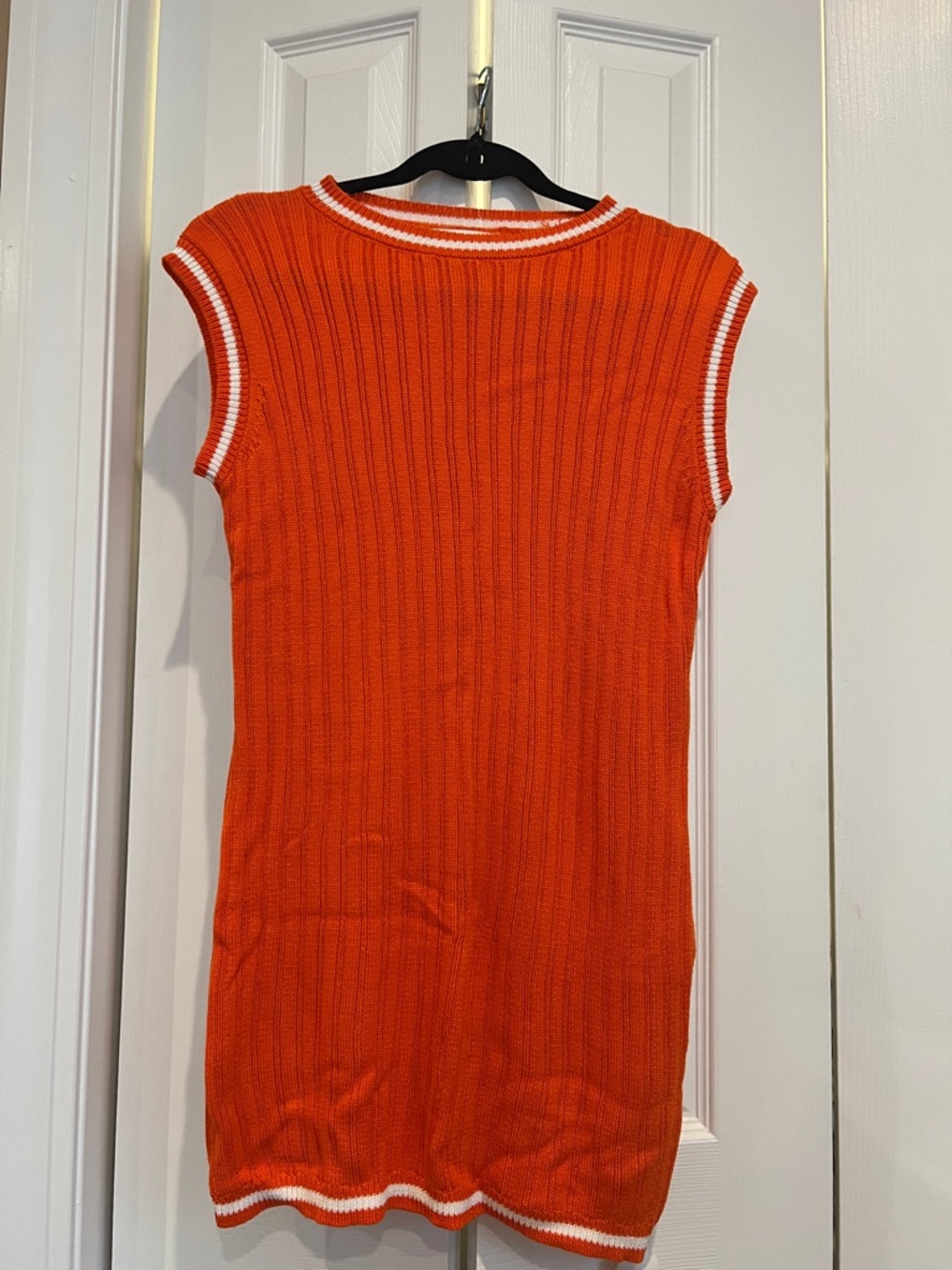 C&C California Orange Knit Swim Coverup with White Trim